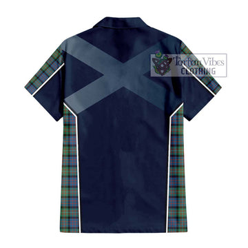 MacDonell of Glengarry Ancient Tartan Short Sleeve Button Shirt with Family Crest and Lion Rampant Vibes Sport Style