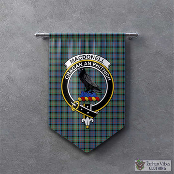 MacDonell of Glengarry Ancient Tartan Gonfalon, Tartan Banner with Family Crest