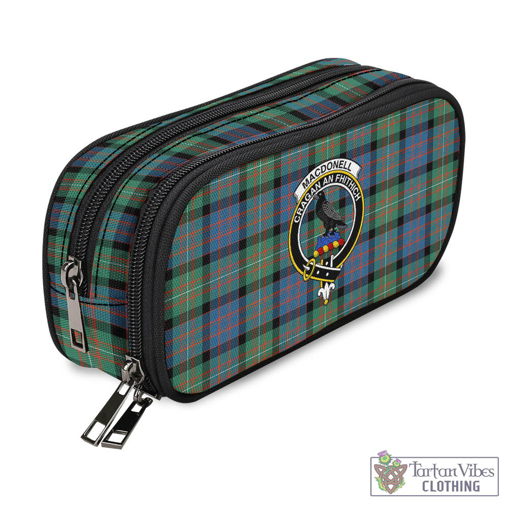 Tartan Vibes Clothing MacDonell of Glengarry Ancient Tartan Pen and Pencil Case with Family Crest