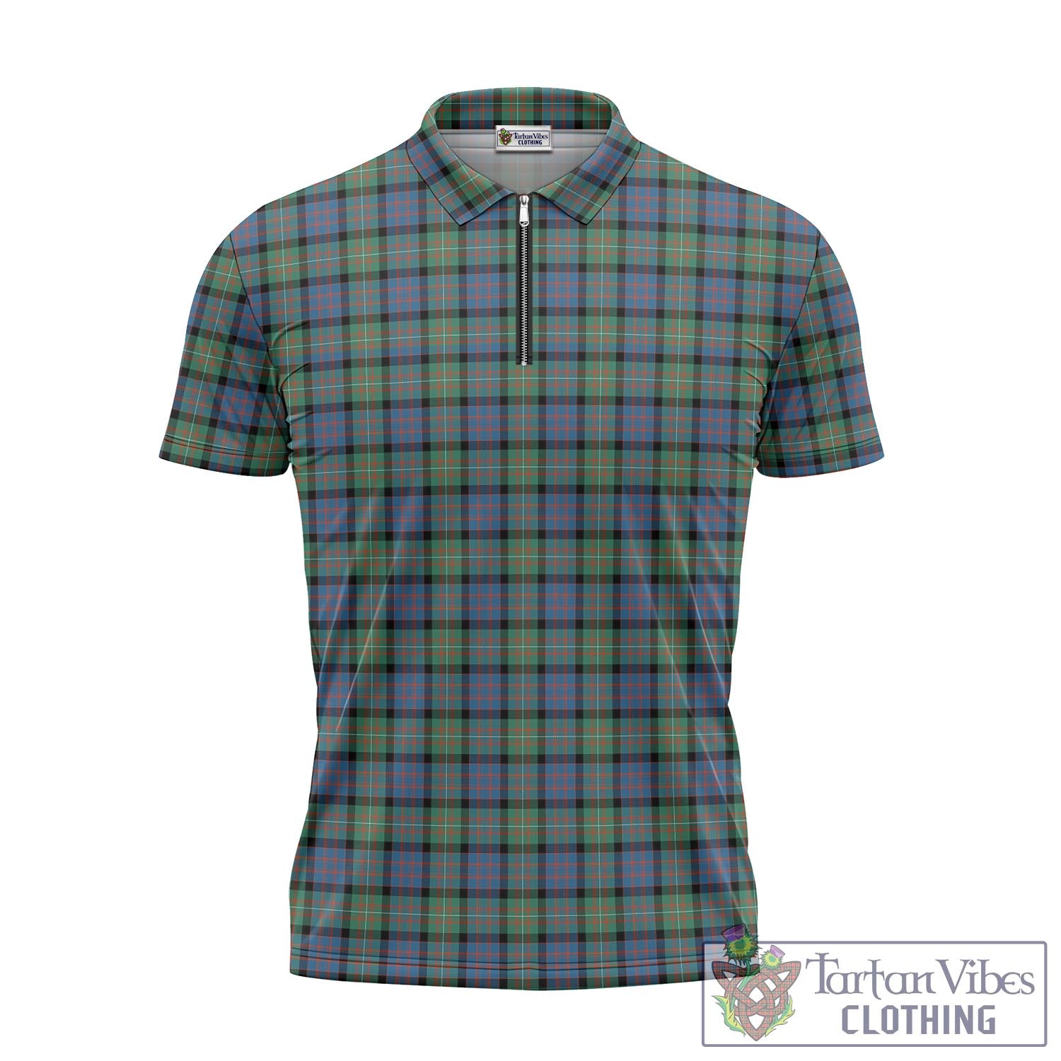 Tartan Vibes Clothing MacDonell of Glengarry Ancient Tartan Zipper Polo Shirt