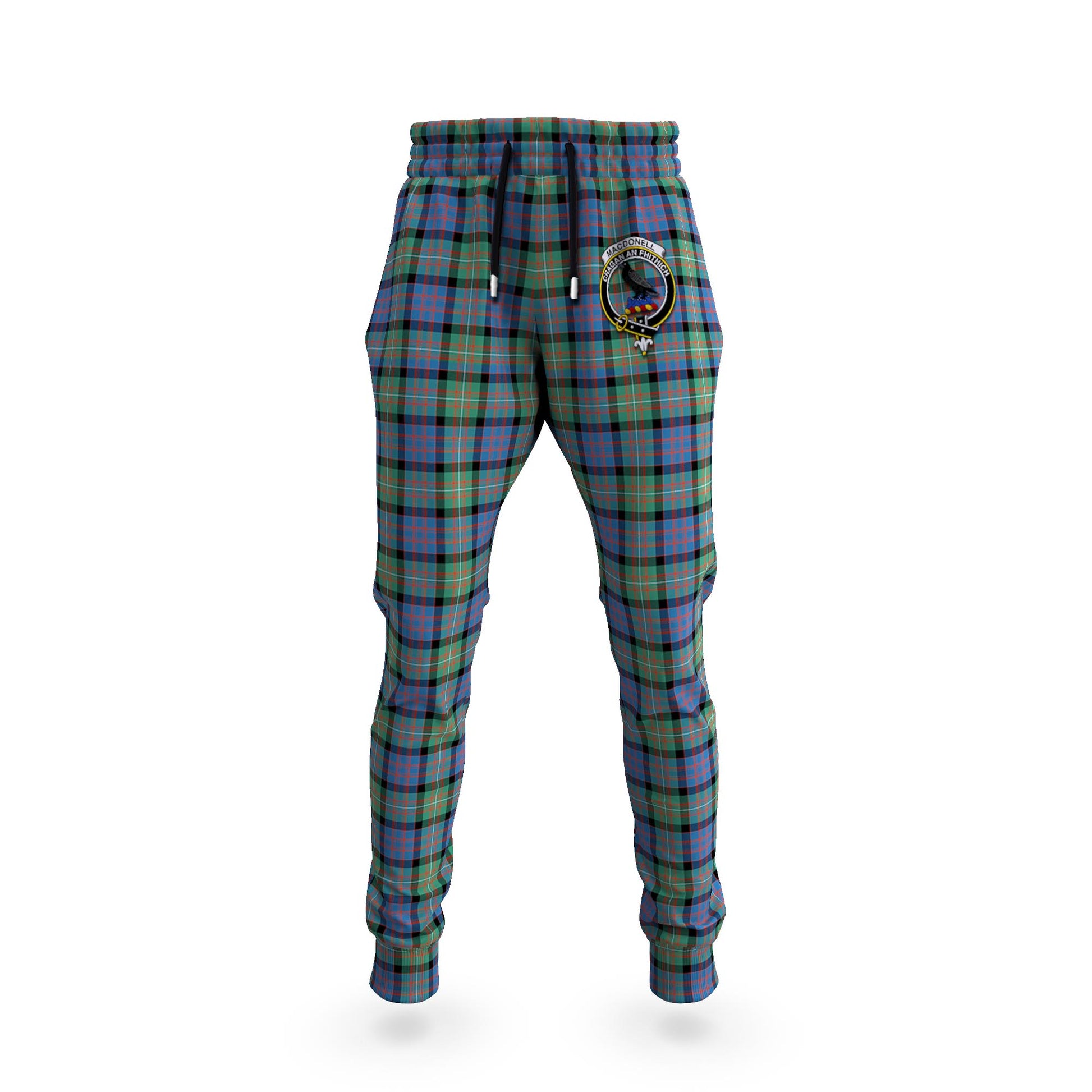 MacDonell of Glengarry Ancient Tartan Joggers Pants with Family Crest 5XL - Tartan Vibes Clothing