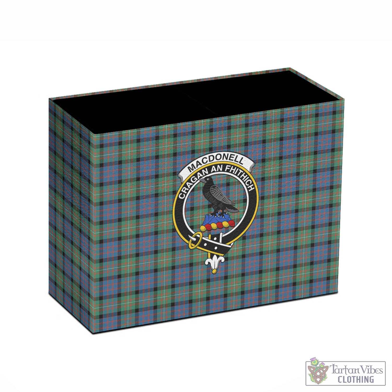 Tartan Vibes Clothing MacDonell of Glengarry Ancient Tartan Pen Holder with Family Crest