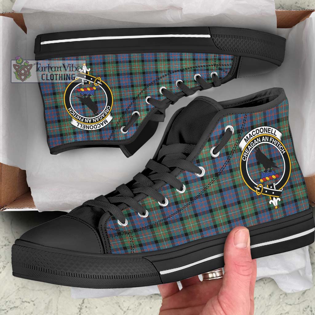 Tartan Vibes Clothing MacDonell of Glengarry Ancient Tartan High Top Shoes with Family Crest