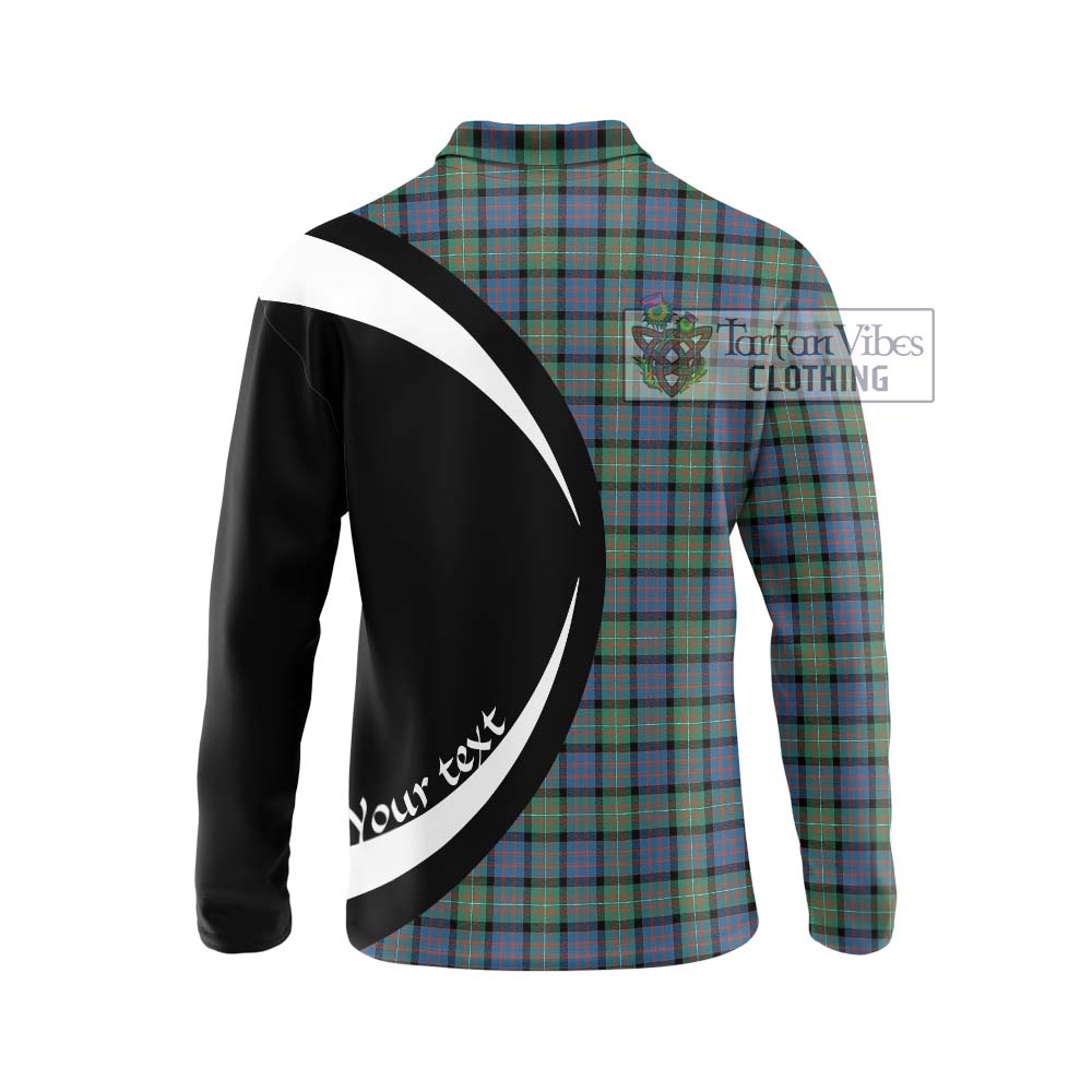 MacDonell of Glengarry Ancient Tartan Long Sleeve Polo Shirt with Family Crest Circle Style - Tartan Vibes Clothing