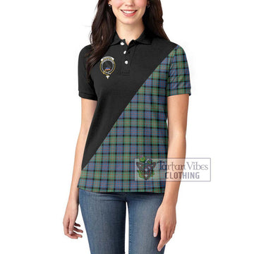 MacDonell of Glengarry Ancient Tartan Women's Polo Shirt with Family Crest and Military Logo Style