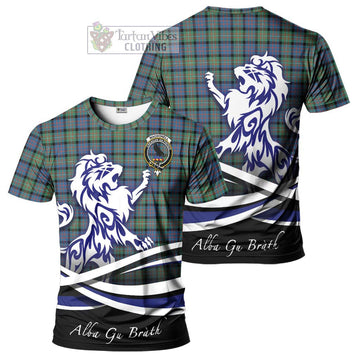 MacDonell of Glengarry Ancient Tartan Cotton T-shirt with Alba Gu Brath Regal Lion Emblem