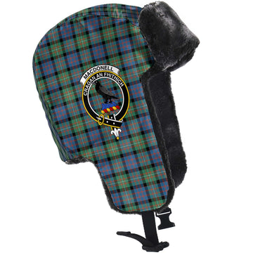 MacDonell of Glengarry Ancient Tartan Winter Trapper Hat with Family Crest