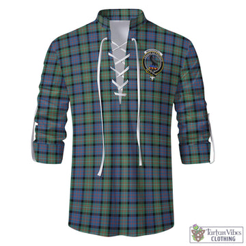 MacDonell of Glengarry Ancient Tartan Men's Scottish Traditional Jacobite Ghillie Kilt Shirt with Family Crest