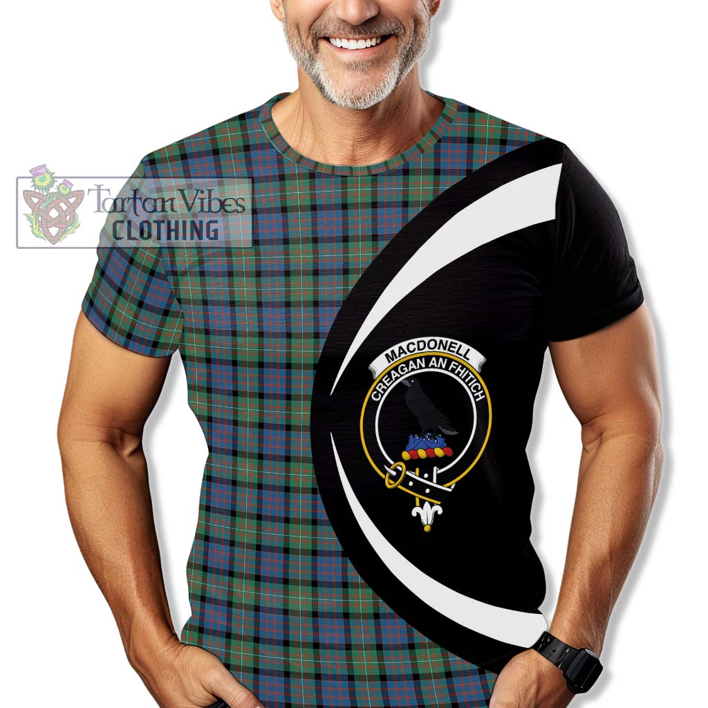 Tartan Vibes Clothing MacDonell of Glengarry Ancient Tartan T-Shirt with Family Crest Circle Style