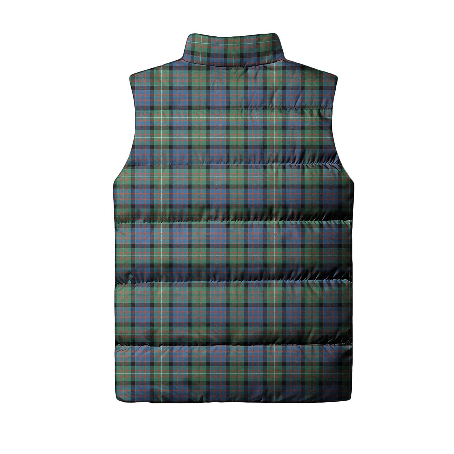 MacDonell of Glengarry Ancient Tartan Sleeveless Puffer Jacket with Family Crest - Tartanvibesclothing