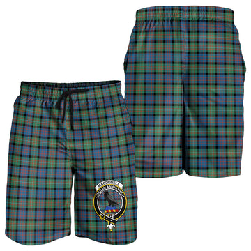 MacDonell of Glengarry Ancient Tartan Mens Shorts with Family Crest