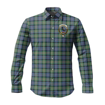 MacDonell of Glengarry Ancient Tartan Long Sleeve Button Up Shirt with Family Crest