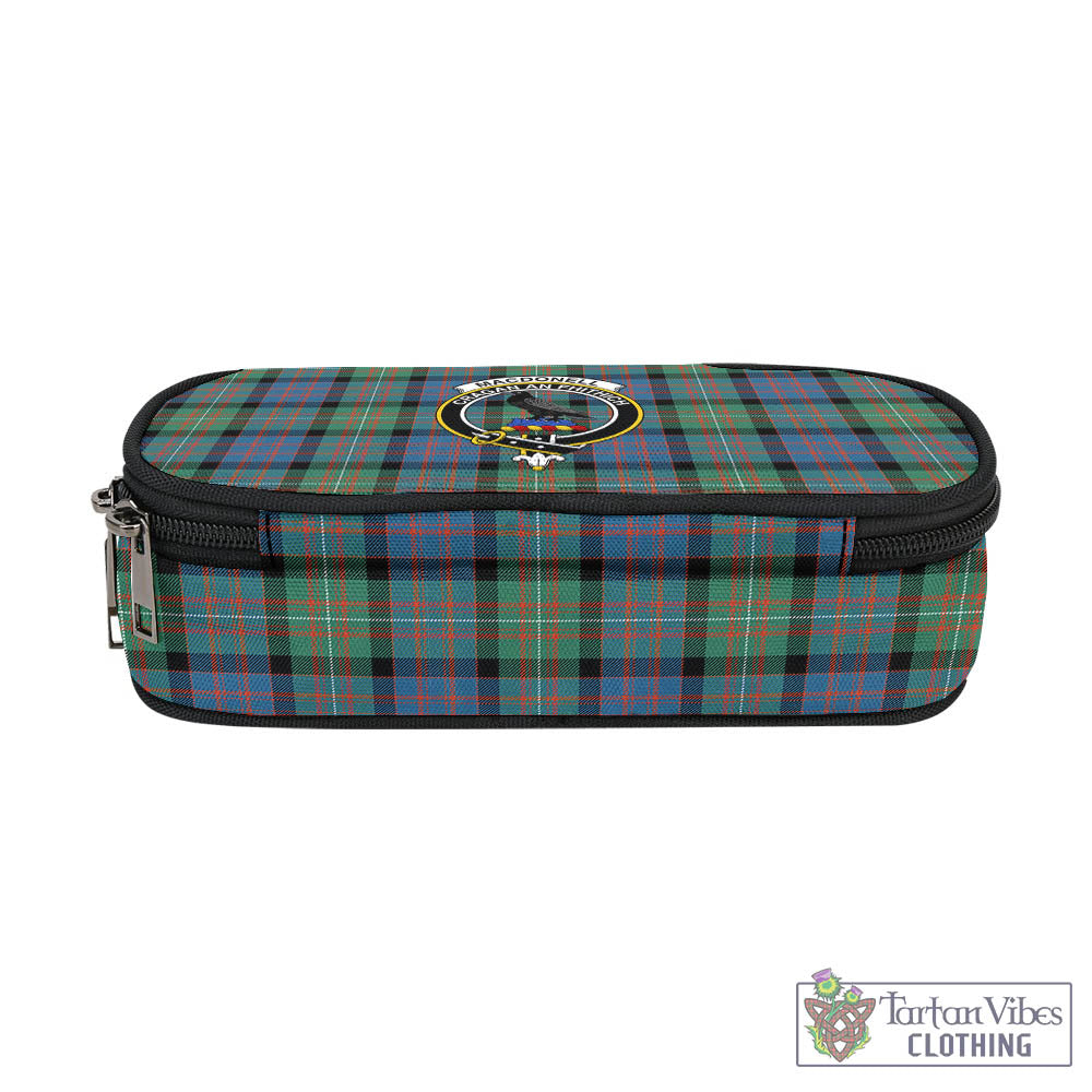 Tartan Vibes Clothing MacDonell of Glengarry Ancient Tartan Pen and Pencil Case with Family Crest