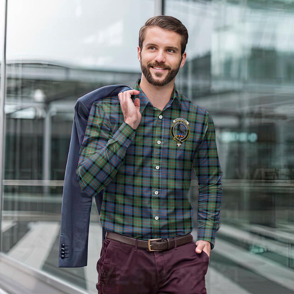 macdonell-of-glengarry-ancient-tartan-long-sleeve-button-up-shirt-with-family-crest