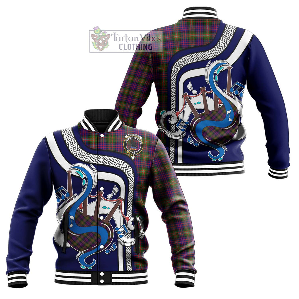 Tartan Vibes Clothing MacDonell of Glengarry Modern Tartan Baseball Jacket with Epic Bagpipe Style