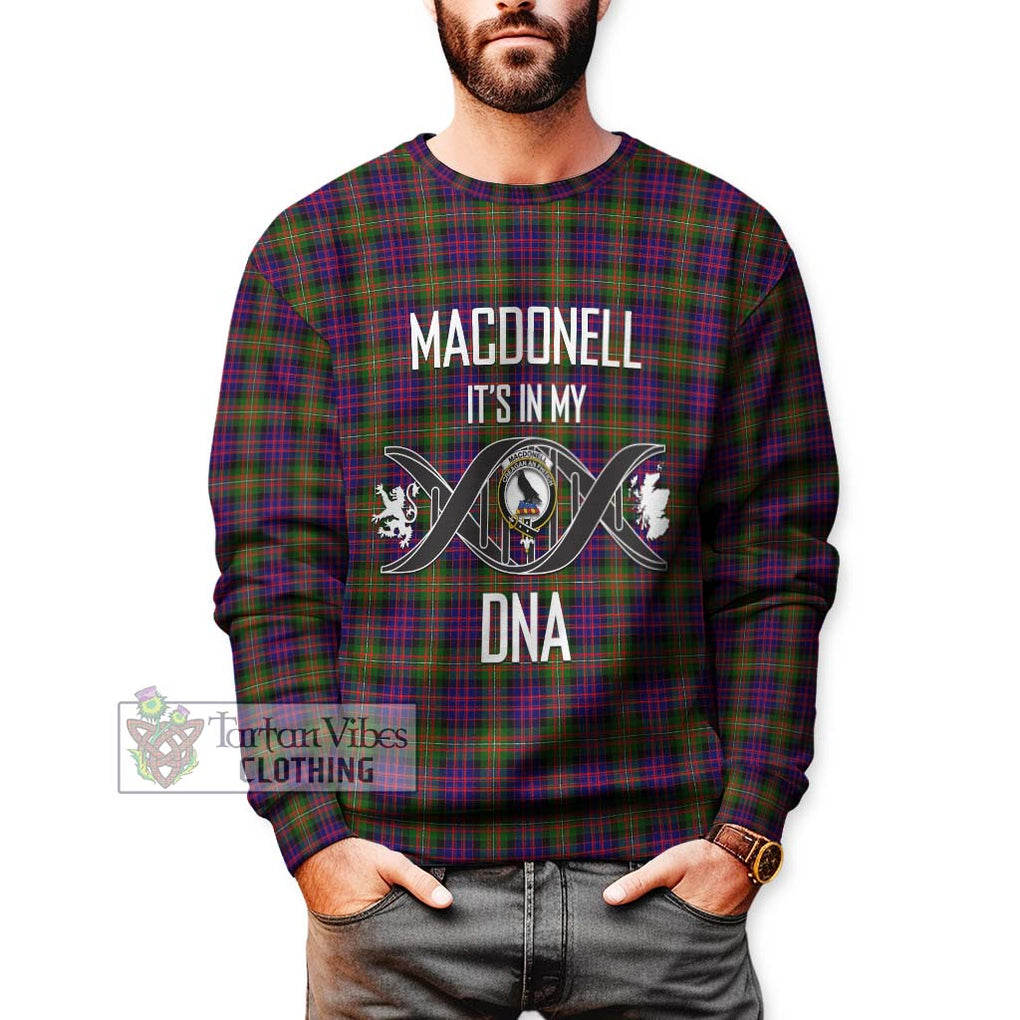 MacDonell of Glengarry Modern Tartan Sweatshirt with Family Crest DNA In Me Style Unisex - Tartanvibesclothing Shop