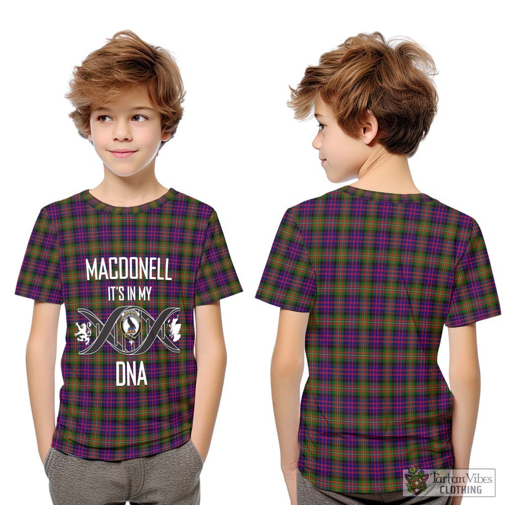 MacDonell of Glengarry Modern Tartan Kid T-Shirt with Family Crest DNA In Me Style Youth XL Size14 - Tartanvibesclothing Shop