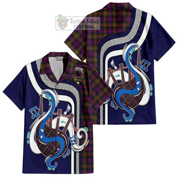 MacDonell of Glengarry Modern Tartan Short Sleeve Button Shirt with Epic Bagpipe Style