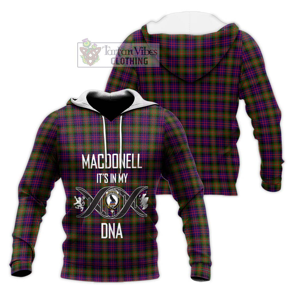 MacDonell of Glengarry Modern Tartan Knitted Hoodie with Family Crest DNA In Me Style Unisex Knitted Pullover Hoodie - Tartanvibesclothing Shop