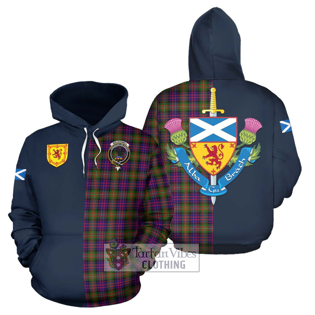 Tartan Vibes Clothing MacDonell of Glengarry Modern Tartan Hoodie with Scottish Lion Royal Arm Half Style