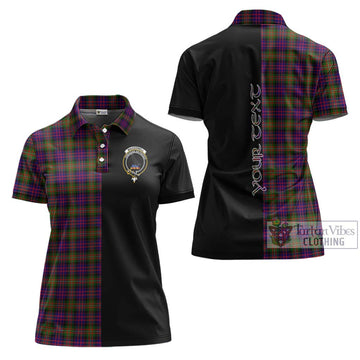 MacDonell of Glengarry Modern Tartan Women's Polo Shirt with Family Crest and Half Of Me Style