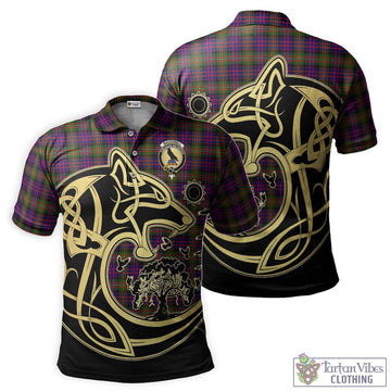 MacDonell of Glengarry Modern Tartan Polo Shirt with Family Crest Celtic Wolf Style