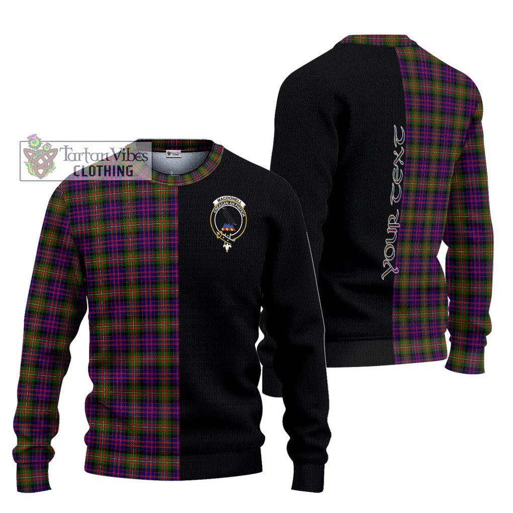 MacDonell of Glengarry Modern Tartan Knitted Sweater with Family Crest and Half Of Me Style Unisex - Tartanvibesclothing Shop