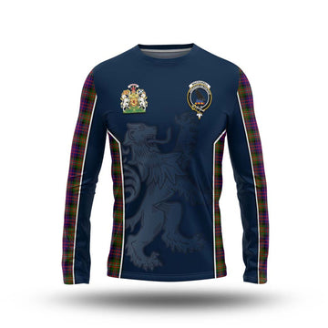 MacDonell of Glengarry Modern Tartan Long Sleeve T-Shirt with Family Crest and Lion Rampant Vibes Sport Style