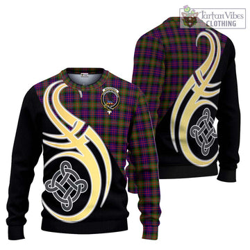 MacDonell of Glengarry Modern Tartan Ugly Sweater with Family Crest and Celtic Symbol Style