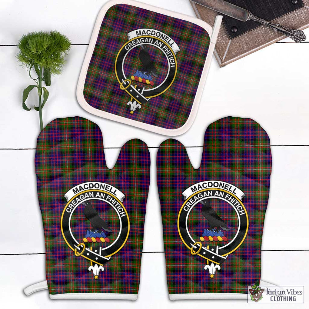 MacDonell of Glengarry Modern Tartan Combo Oven Mitt & Pot-Holder with Family Crest Combo 1 Oven Mitt & 1 Pot-Holder White - Tartan Vibes Clothing