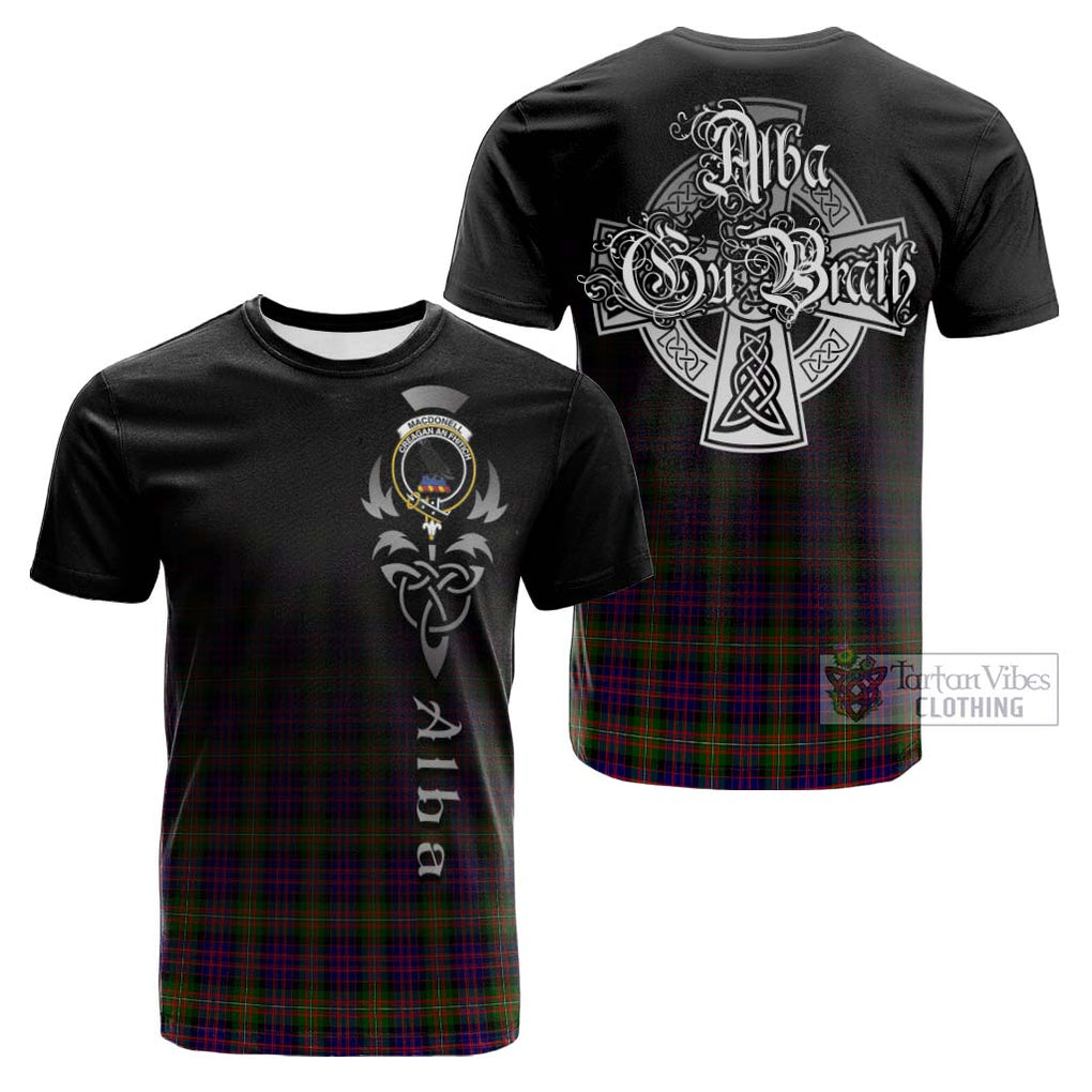 Tartan Vibes Clothing MacDonell of Glengarry Modern Tartan Cotton T-shirt Featuring Alba Gu Brath Family Crest Celtic Inspired