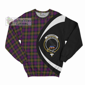 MacDonell of Glengarry Modern Tartan Sweatshirt with Family Crest Circle Style