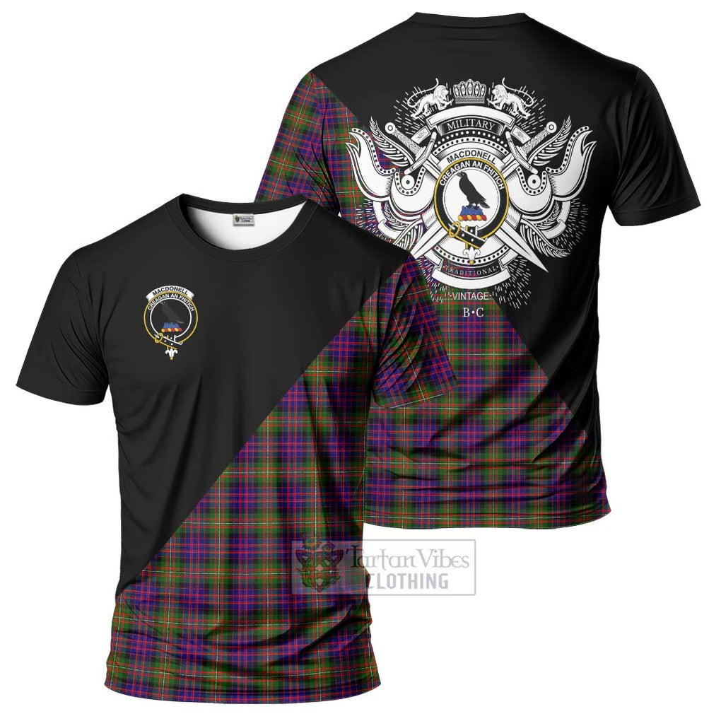 MacDonell of Glengarry Modern Tartan T-Shirt with Family Crest and Military Logo Style Kid's Shirt - Tartanvibesclothing Shop