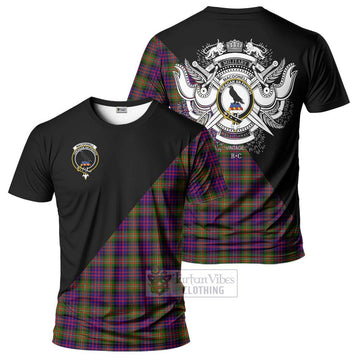 MacDonell of Glengarry Modern Tartan T-Shirt with Family Crest and Military Logo Style