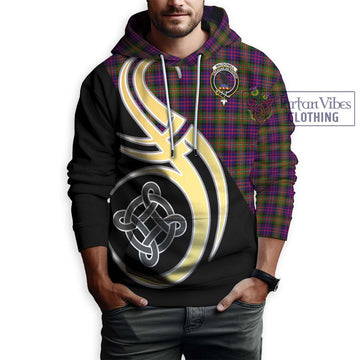 MacDonell of Glengarry Modern Tartan Hoodie with Family Crest and Celtic Symbol Style