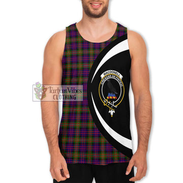 MacDonell of Glengarry Modern Tartan Men's Tank Top with Family Crest Circle Style