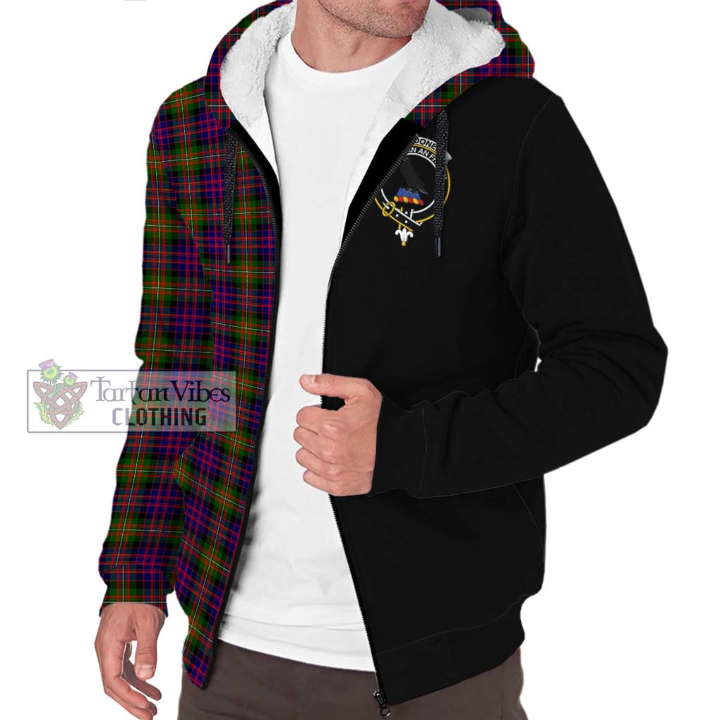 MacDonell of Glengarry Modern Tartan Sherpa Hoodie with Family Crest and Half Of Me Style Unisex S - Tartanvibesclothing Shop