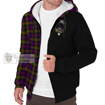 MacDonell of Glengarry Modern Tartan Sherpa Hoodie with Family Crest and Half Of Me Style