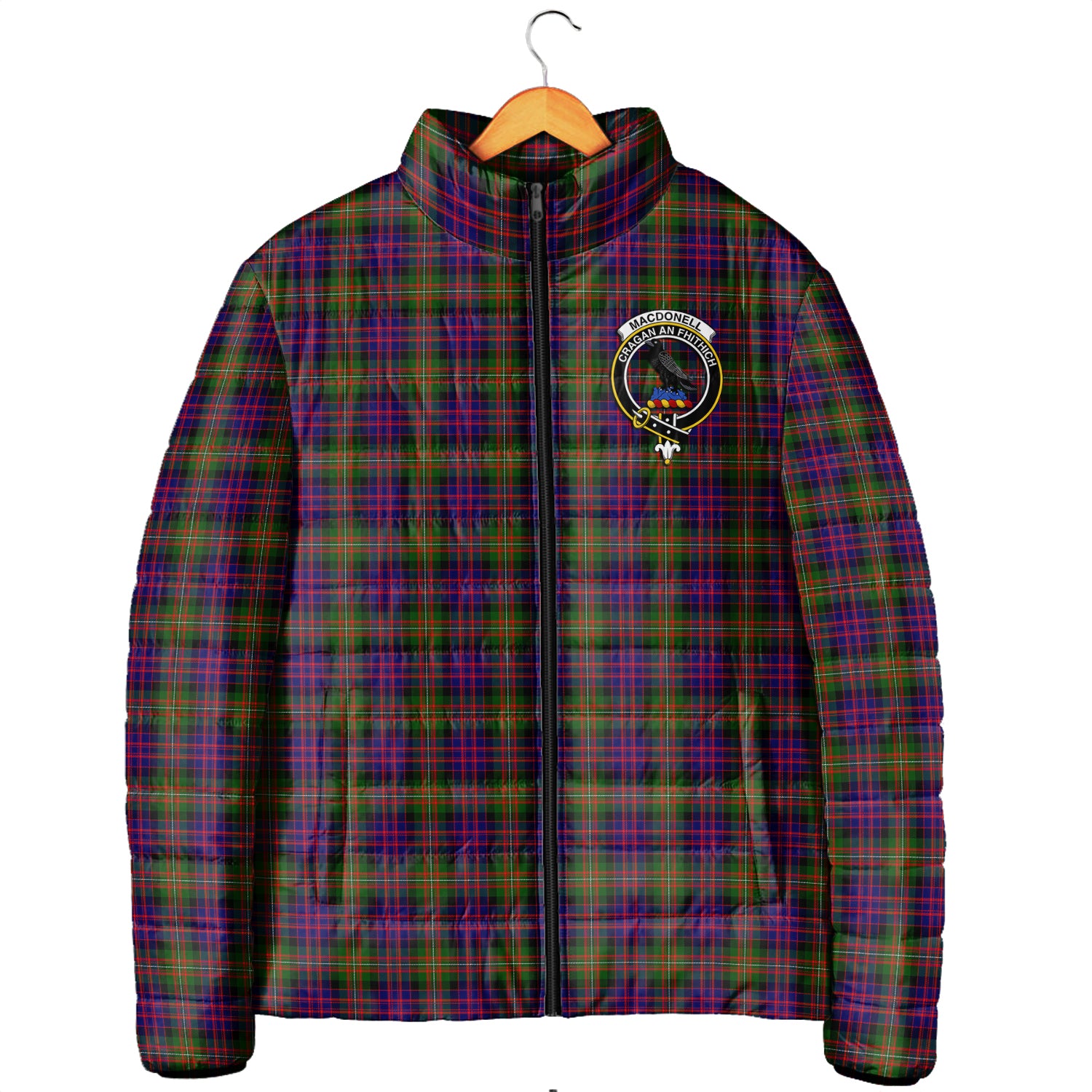 MacDonell of Glengarry Modern Tartan Padded Jacket with Family Crest Men's Padded Jacket - Tartan Vibes Clothing