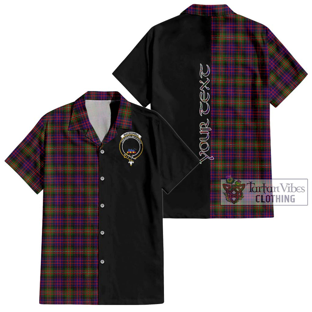 MacDonell of Glengarry Modern Tartan Short Sleeve Button Shirt with Family Crest and Half Of Me Style Kid - Tartanvibesclothing Shop