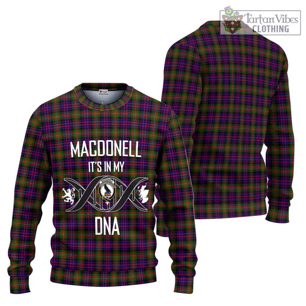 MacDonell of Glengarry Modern Tartan Knitted Sweater with Family Crest DNA In Me Style Unisex - Tartanvibesclothing Shop