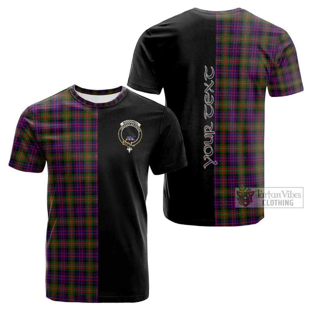 Tartan Vibes Clothing MacDonell of Glengarry Modern Tartan Cotton T-shirt with Family Crest and Half Of Me Style