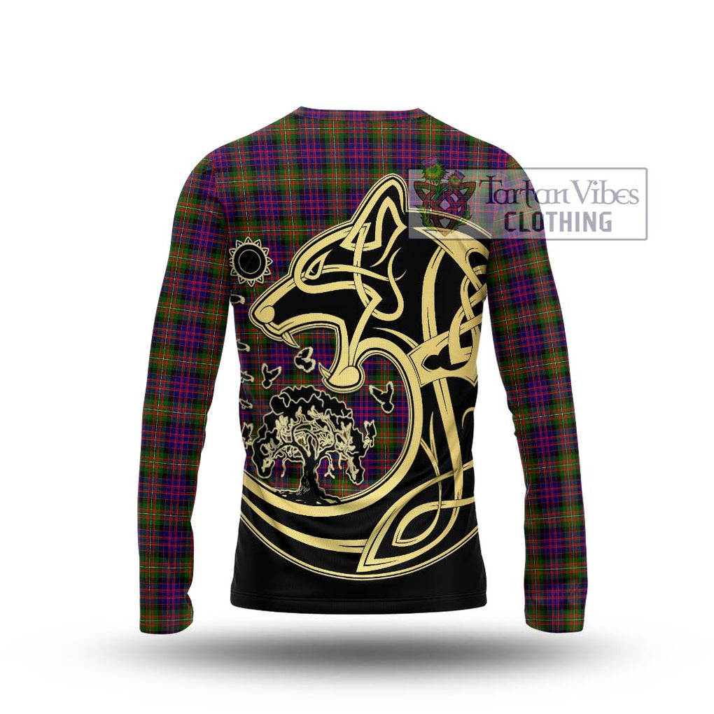 MacDonell of Glengarry Modern Tartan Long Sleeve T-Shirt with Family Crest Celtic Wolf Style - Tartan Vibes Clothing