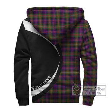 MacDonell of Glengarry Modern Tartan Sherpa Hoodie with Family Crest Circle Style