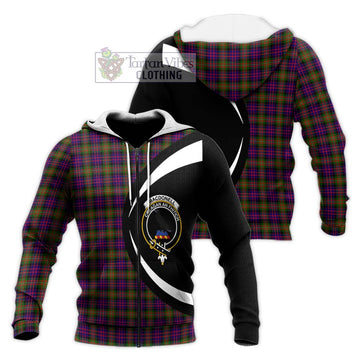 MacDonell of Glengarry Modern Tartan Knitted Hoodie with Family Crest Circle Style