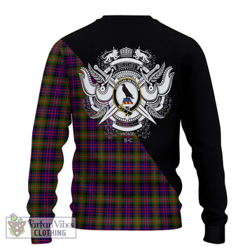 MacDonell of Glengarry Modern Tartan Ugly Sweater with Family Crest and Military Logo Style