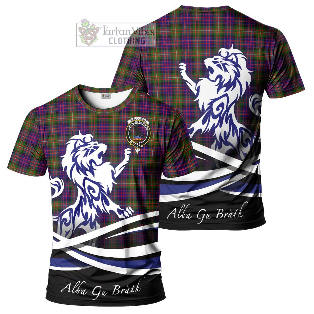 Tartan Vibes Clothing MacDonell of Glengarry Modern Tartan Cotton T-shirt with Alba Gu Brath Regal Lion Emblem