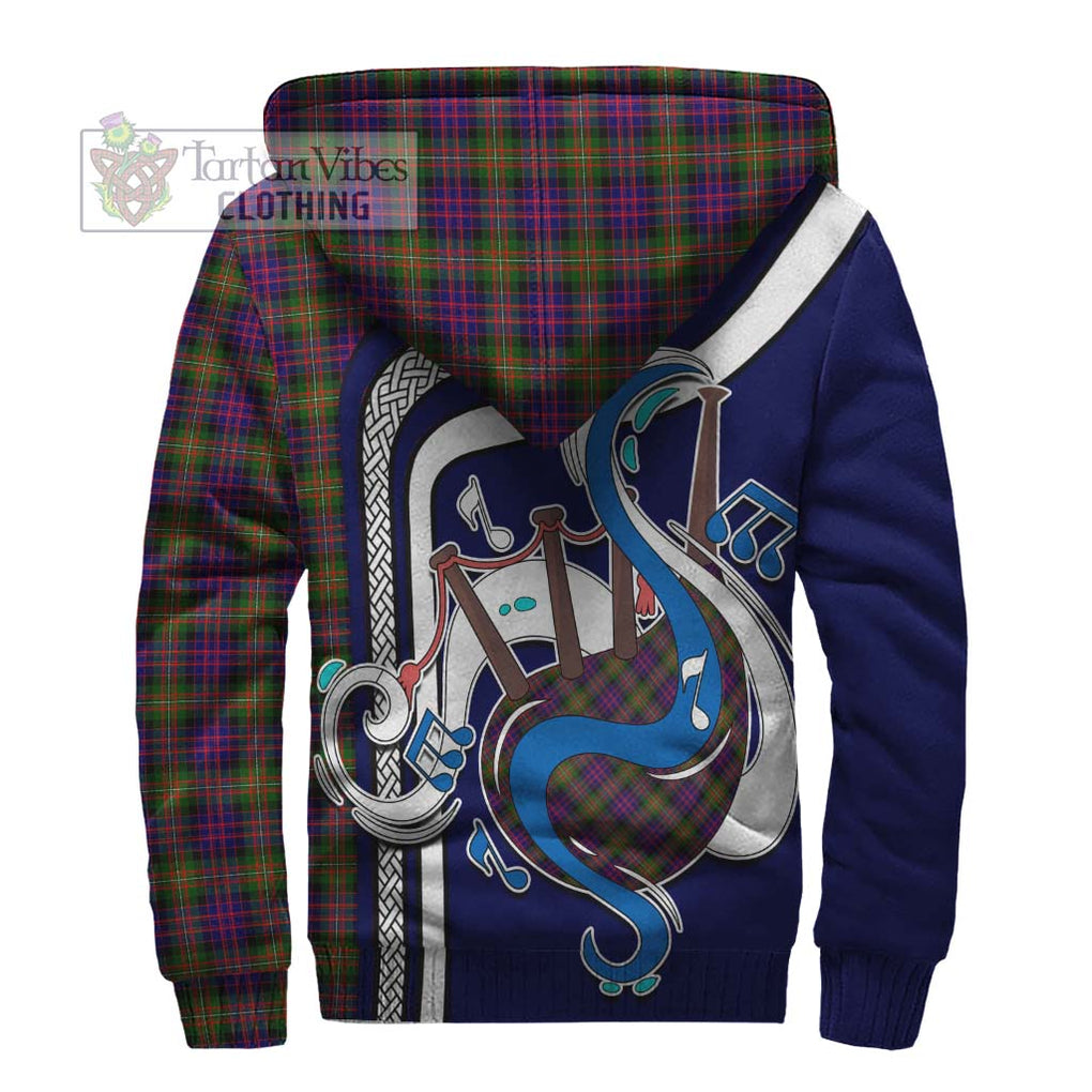 MacDonell of Glengarry Modern Tartan Sherpa Hoodie with Epic Bagpipe Style - Tartanvibesclothing Shop