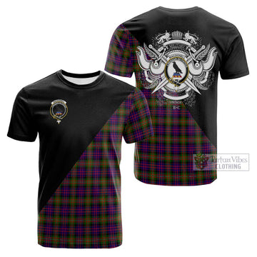 MacDonell of Glengarry Modern Tartan Cotton T-shirt with Family Crest and Military Logo Style