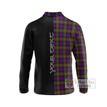 MacDonell of Glengarry Modern Tartan Long Sleeve Polo Shirt with Family Crest and Half Of Me Style